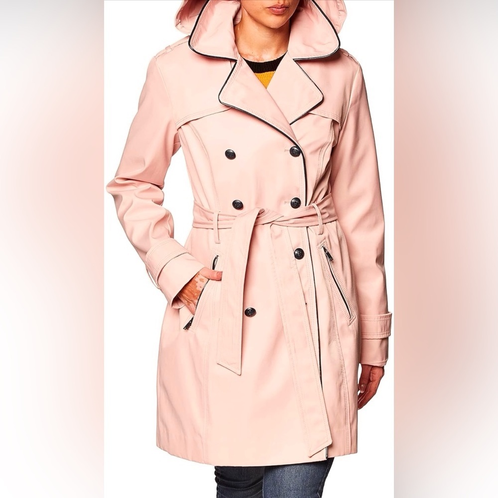 Women’s Guess Trench Coat Blush Pink Sz Large